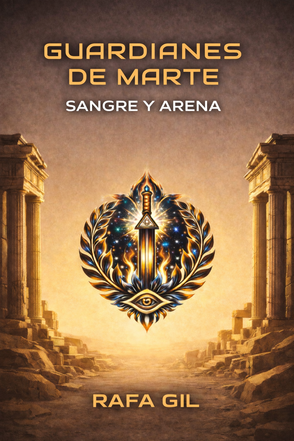 Portada del libro Sangre y Arena, segundo volumen de la saga Guardianes de Marte